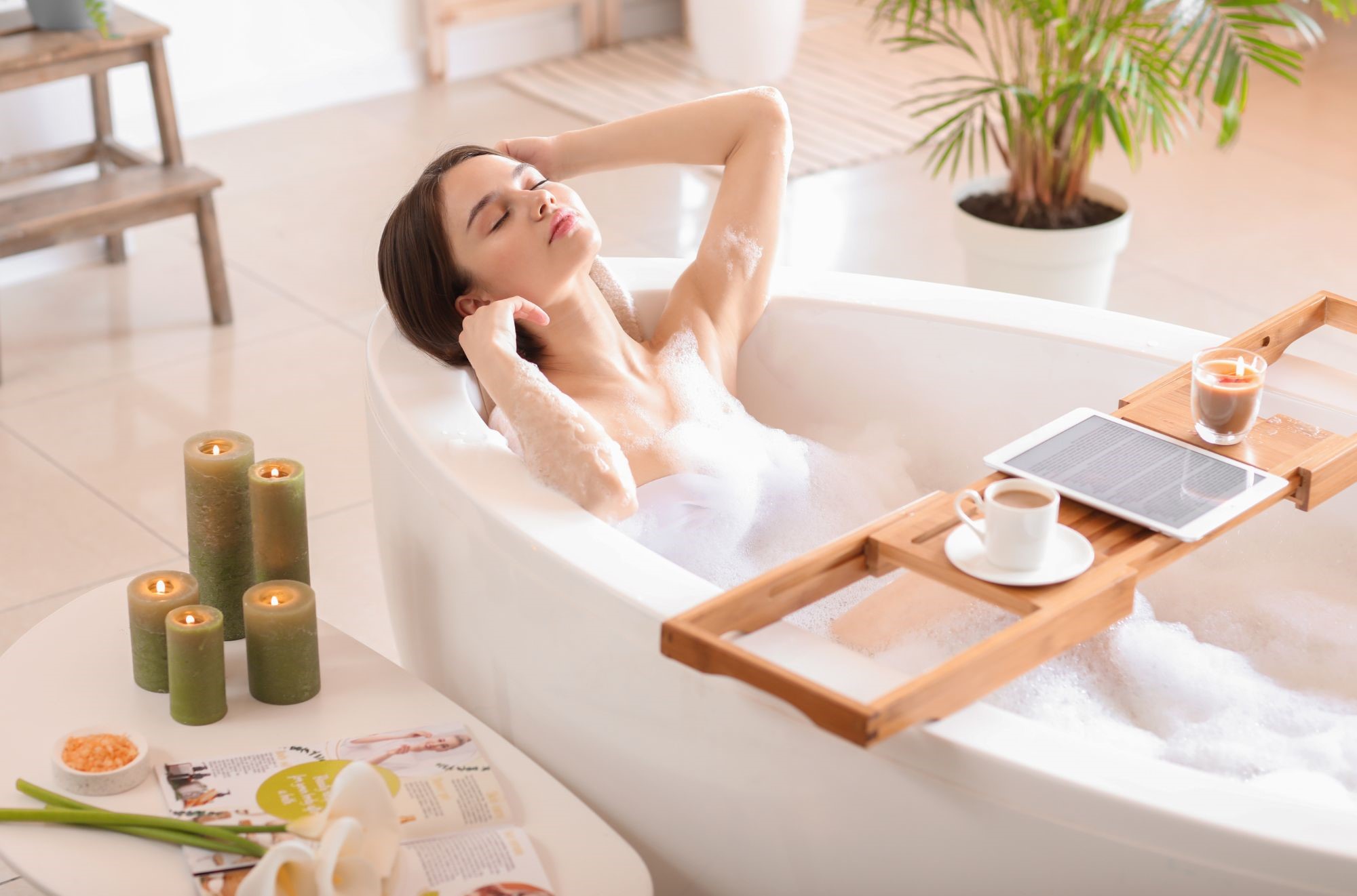 Make your baths relaxing again! Laser hair removal means no more painful shaving in the tub.